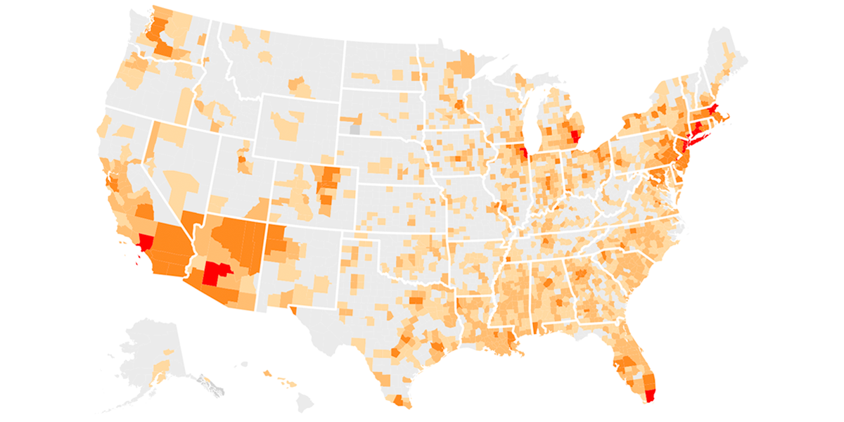 Counties with the Highest Levels of COVID-19 Deaths